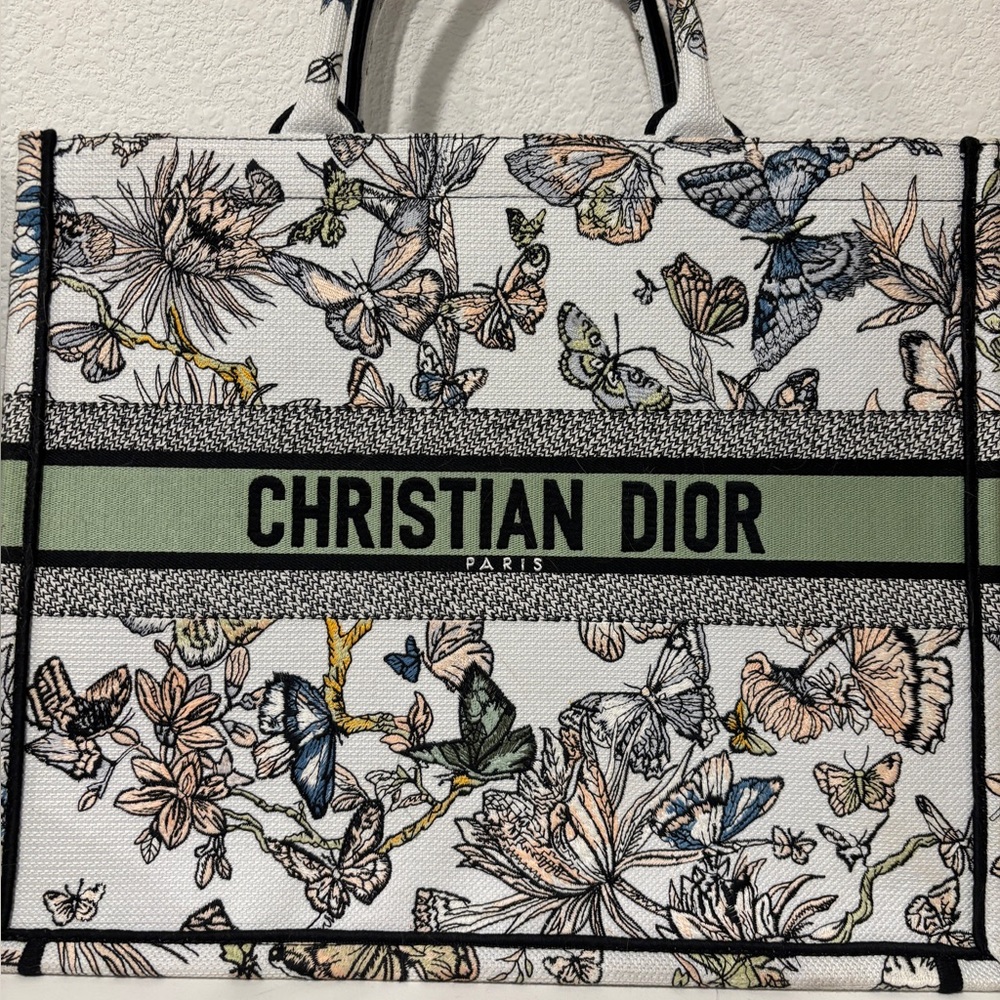 Christian Dior Large Butterfly Patterned Tote